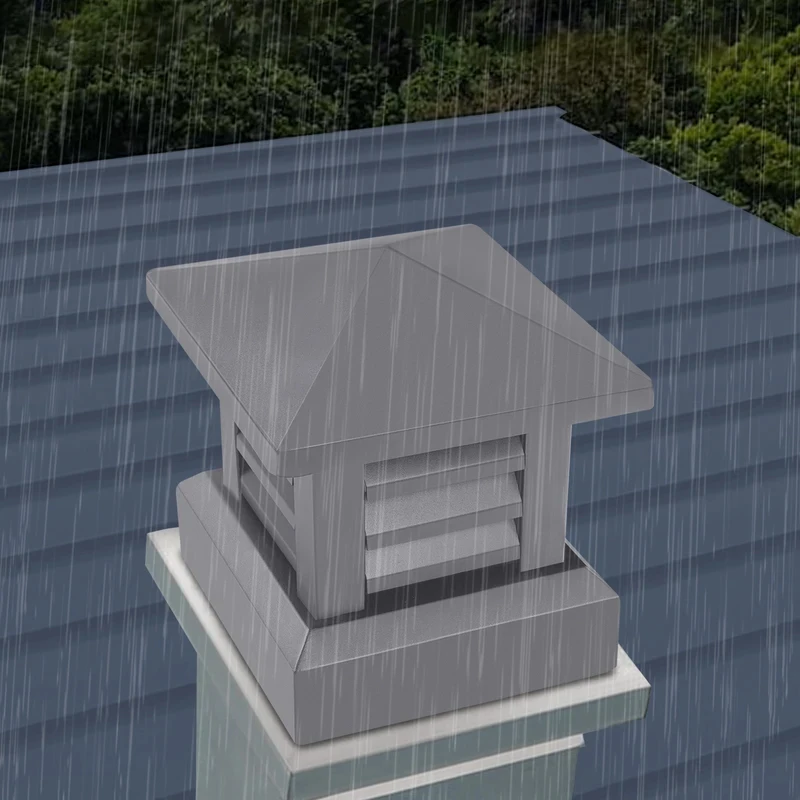 xin Aluminum Alloy Fireplace Cap Modern Shutter Den Conical Top Chimney Cover Building Chimneys