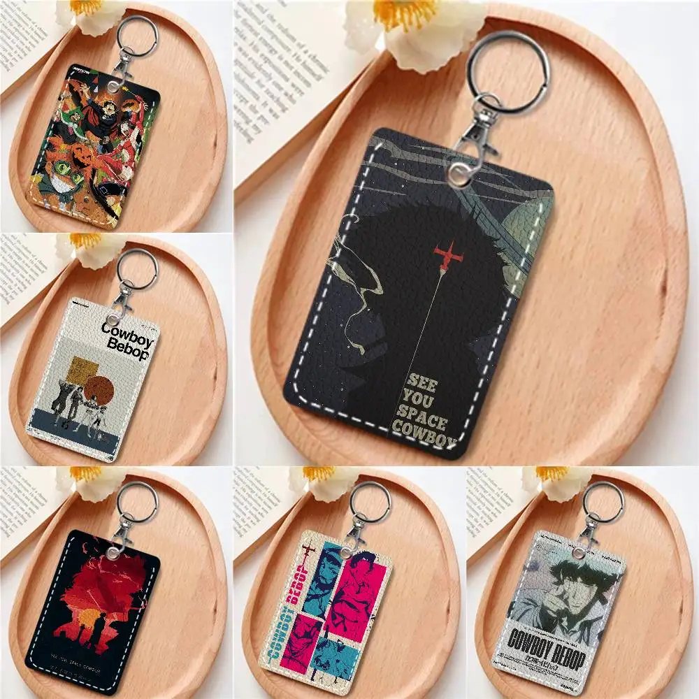 

Anime Cowboy Bebop Card Holde Applicable To Credit Cards Bus Card Soft Leather Rectangular Keychain Protective Cover