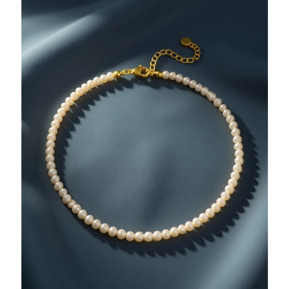 

Ожерелье из натурального пресноводного барочного жемчуга с позолотой 14K, изящный чокер, цепочка в стиле змеи, кубинская, бумажная, теннисная цепочка, подарок