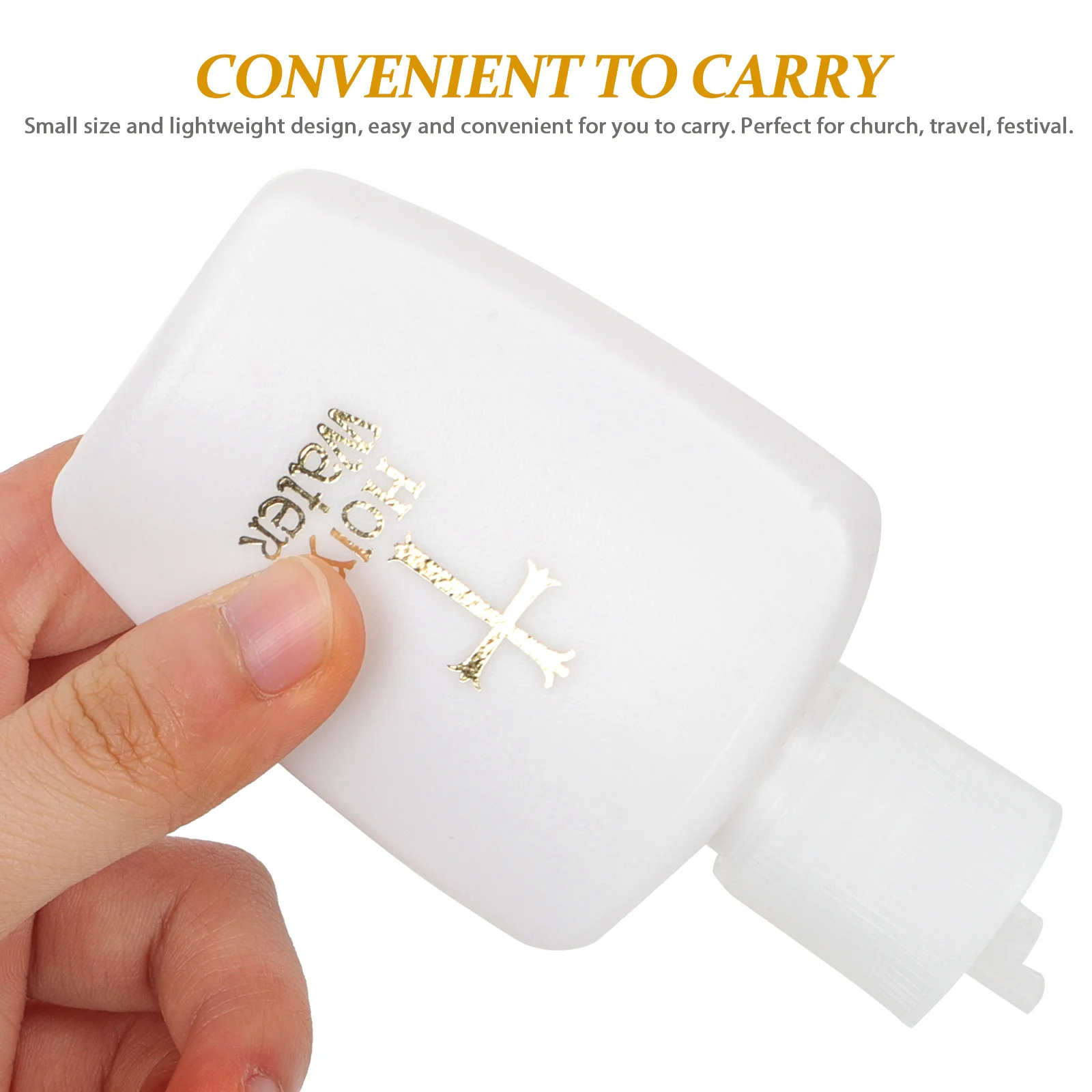 

4Pcs Holy Water Bottles Plastic Small Cross Pattern Mini Refillable Containers Perfect for Church Travel Festival Wedding
