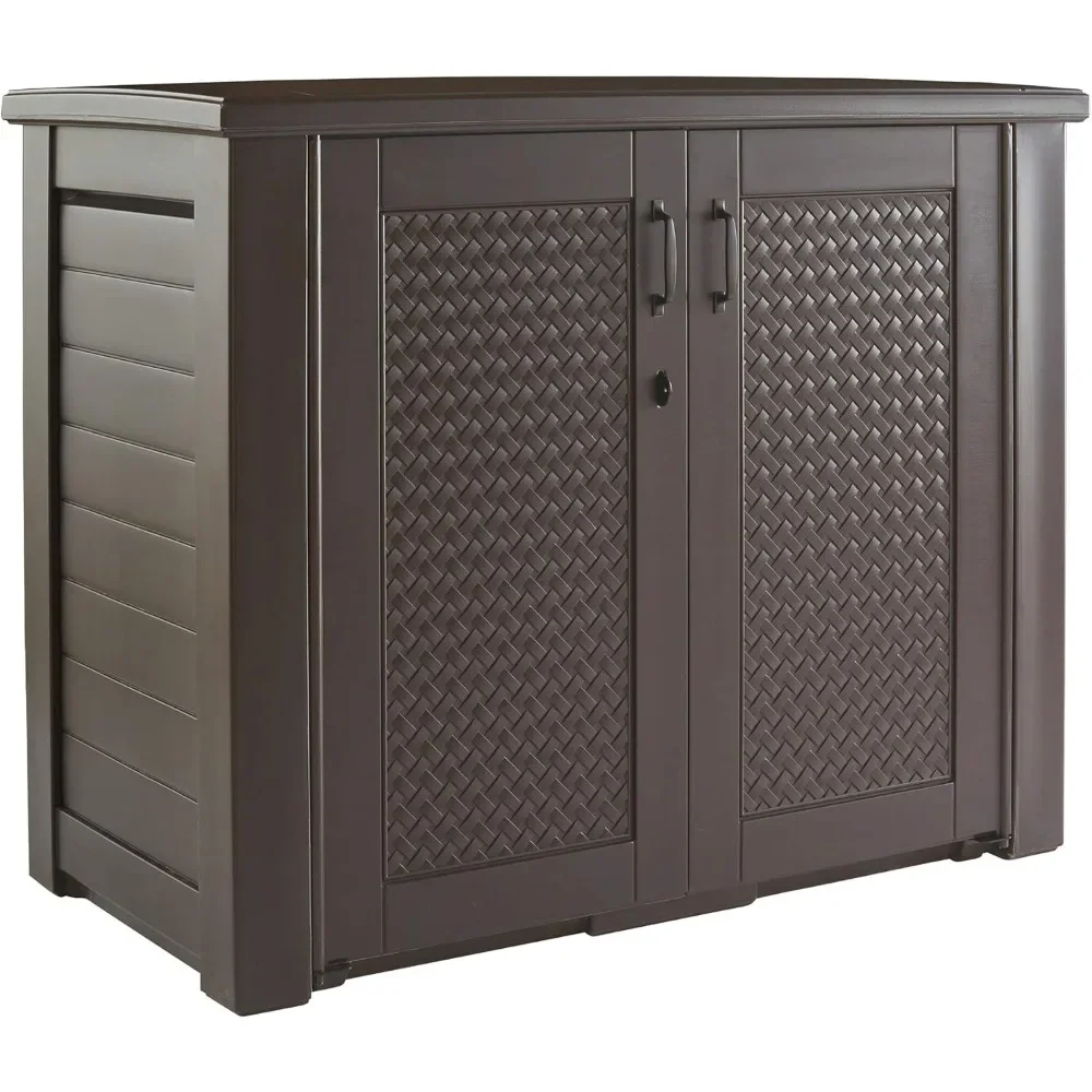 Extra Large Decorative Patio Storage Cabinet, Weather Resistant, 123 Gal for Garden/Backyard/Home/Pool Outdoor Furniture