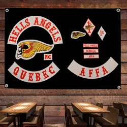 Hells Angels Flag Flags And Banners Four Hole Flag Polyester Outdoor Decor Room Aesthetic