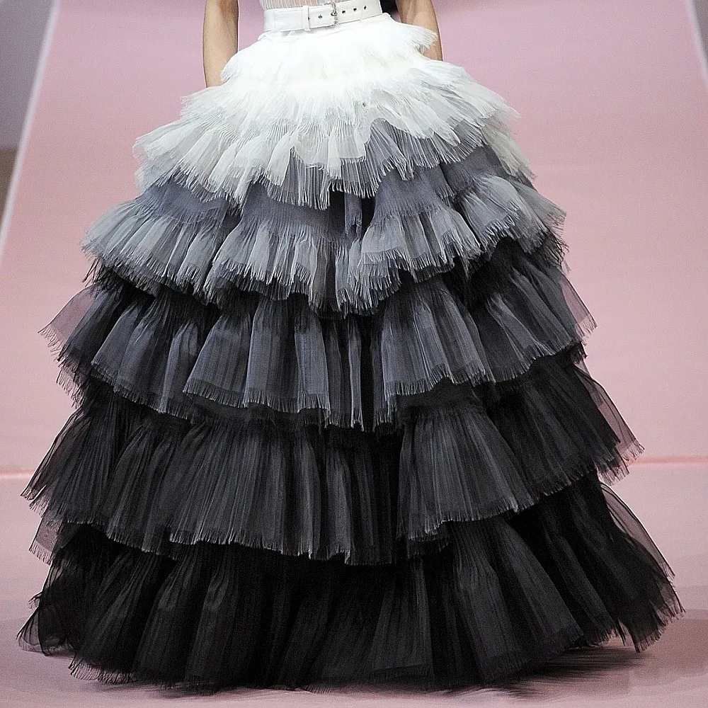 

Ball Gown Tulle Party Skirt Elastic Waist Tiered Puffy Mesh Dance Holiday Skirt For Women Long Maxi Skirt