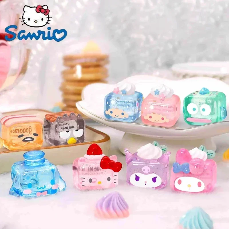 Miniso Sanrio Cartoon Mini Figure Desserts Series Cinnamoroll Kuromi My Melody Pompom Purin Pochacco Gudetama Model Toys