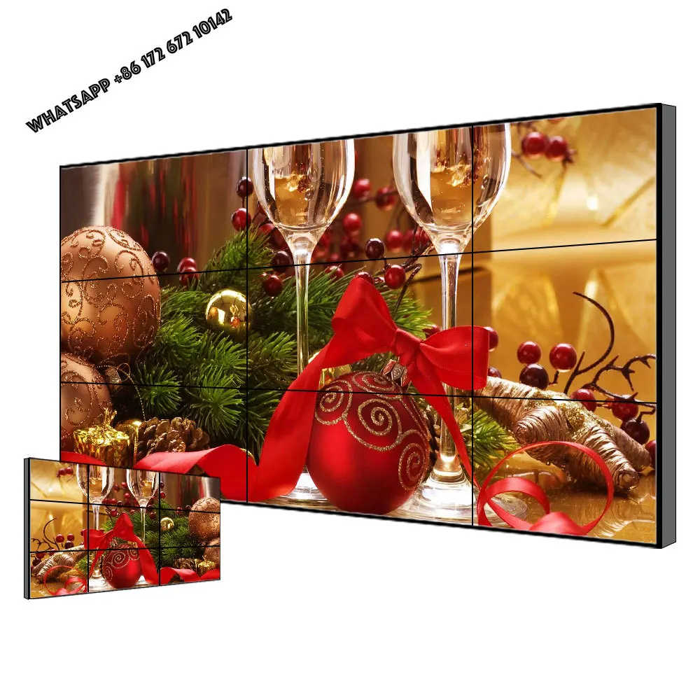 43 49 55 Inch Advertising Playing Equipment Seamless Ultra Narrow Bezel 0.8mm 3*4 4*4 LCD Splicing Video Wall