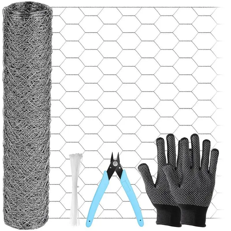 

Chicken Wire Mesh Hexagonal Galvanized Garden Wire Fence Animal Barrier Protective Garden Pet Rabbit Chicken Dog Fencing Cover