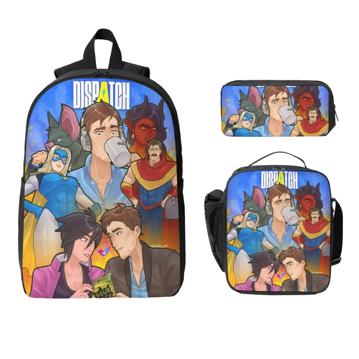 

3 шт., набор рюкзаков Invisigal Robert Robertson для девочек и мальчиков, пеналы, наборы сумок для книг с коробкой для завтрака