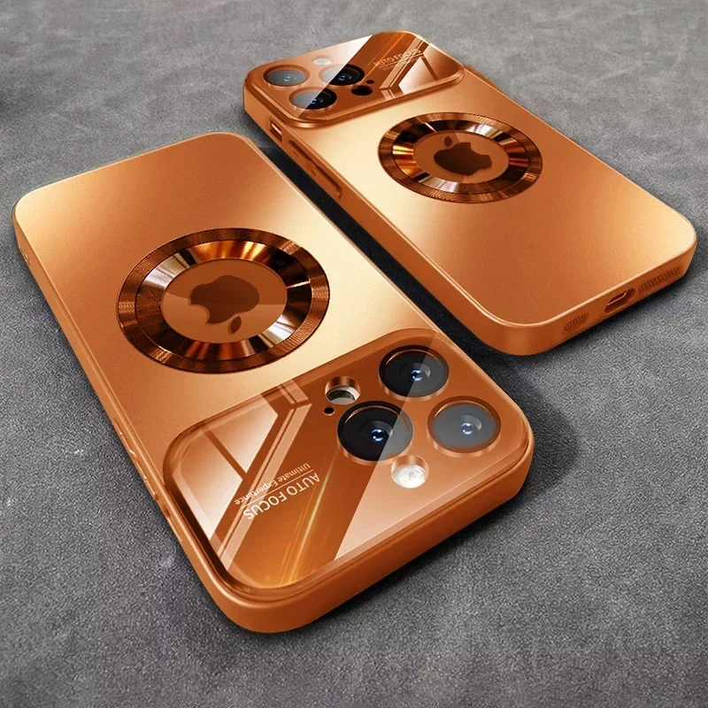 Luxuriöse Titan-Metallic-Farbige Magnetische Handyhülle für iPhone 17 16 15 14 13 11 Pro Max für Magsafe Kabelloses Laden