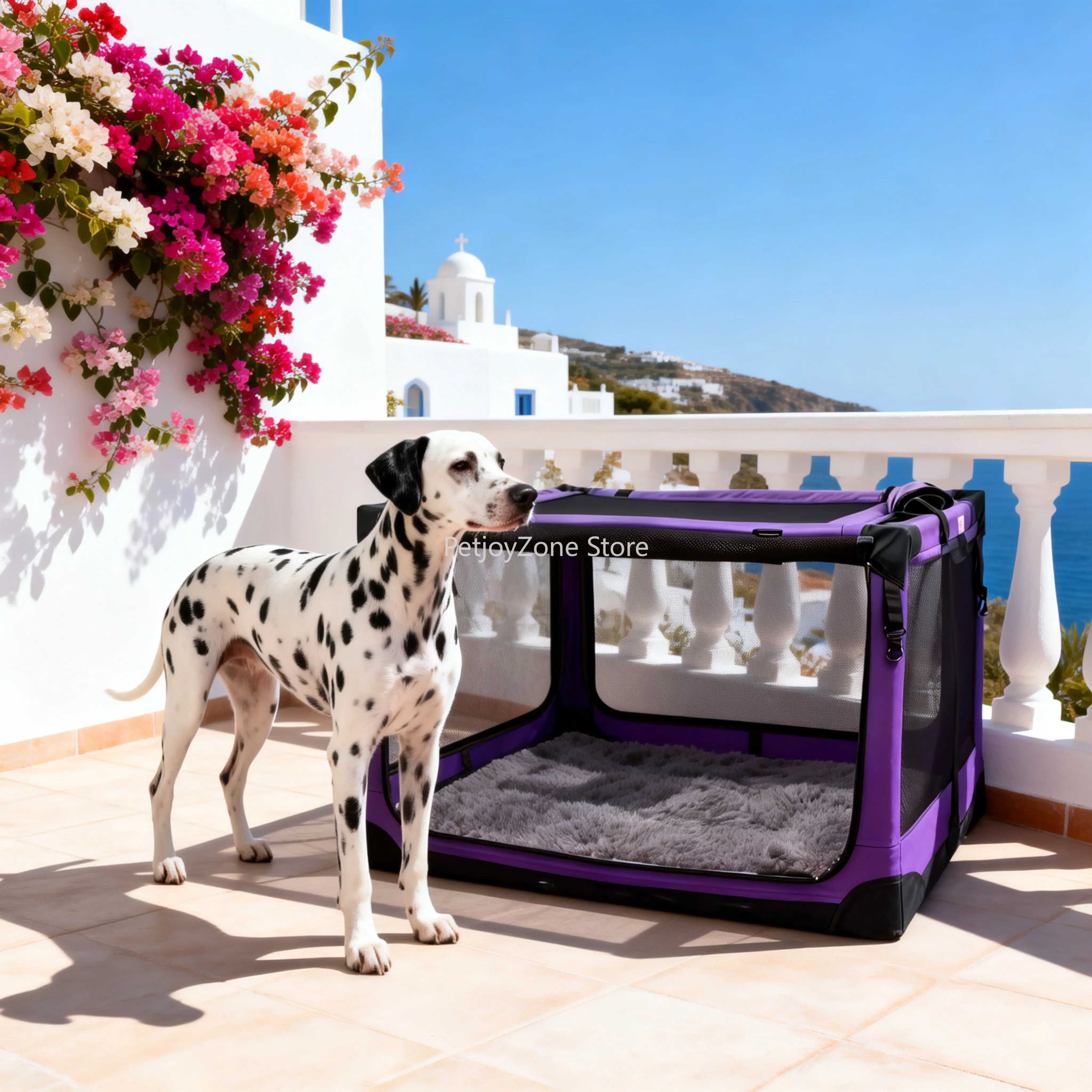 

Portable Foldable Soft Dog Crate Oxford Fabric Collapsible Kennel For Medium Dogs Indoor Outdoor Use Carry-On Handbag Style