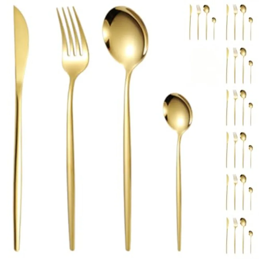 

32-Piece Cutlery Set - Stainless Steel Cutlery for 8 People - Dinnerware Utensils with Dinner Knives