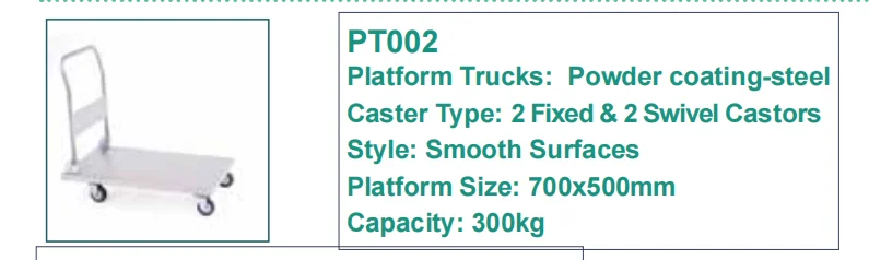 800kg Load Industrial Plastic Heavy Duty Foldable Platform Hand Trolley Carts Truck