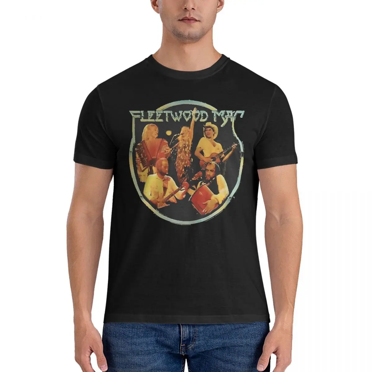 Men Rumours - Tour T Shirt Fleetwood Mac Cotton Tops Vintage Short Sleeve Round Collar Tees 4XL 5XL T-Shirts