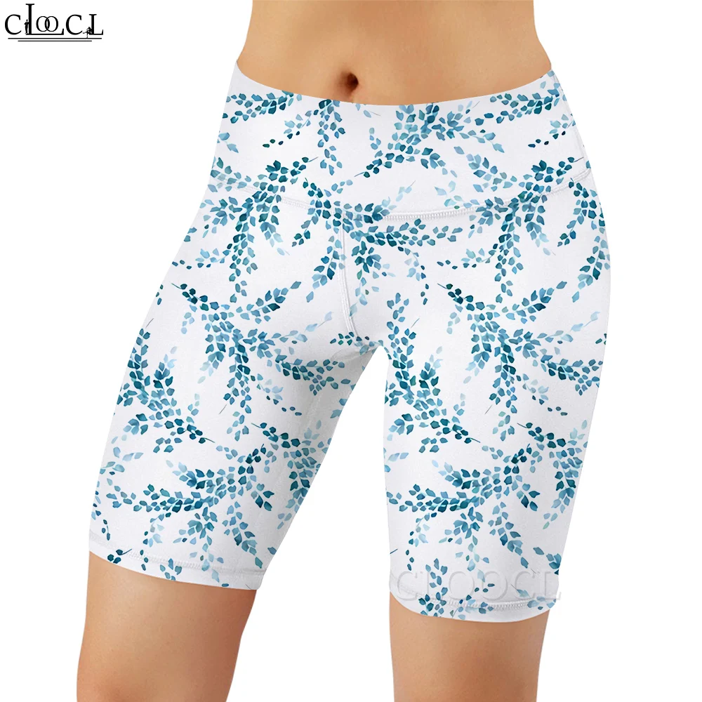 CLOOCL-Leggings con estampado 3D de flores de Magnolia para mujer, pantalones cortos para entrenamiento femenino, mallas de gimnasio hasta la rodilla de cintura alta para correr