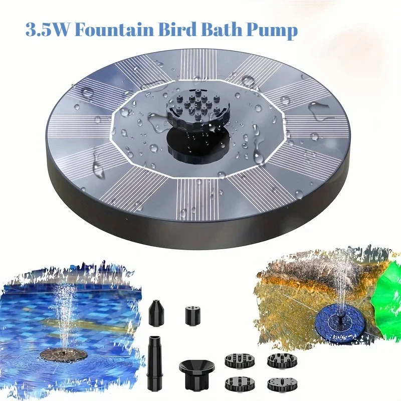 

Solar Water Fountain Pool Pond Waterfall Fountain Garden Decoration Outdoor Bird Bath 1W/3.5W Powered Mini Floating Water Pump