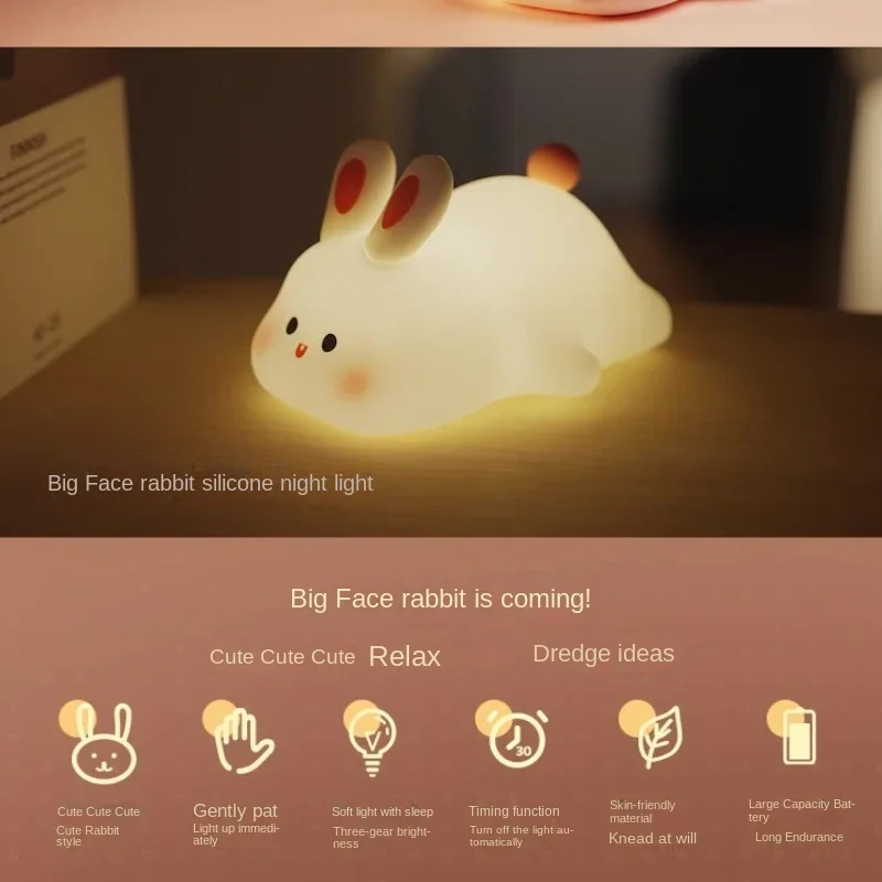 LED Lava Lamp Night Mood Light Cute Astronaut Projector  Big Novelties Face Rabbit Kid Sensor Timing USB Rechargeable Ring