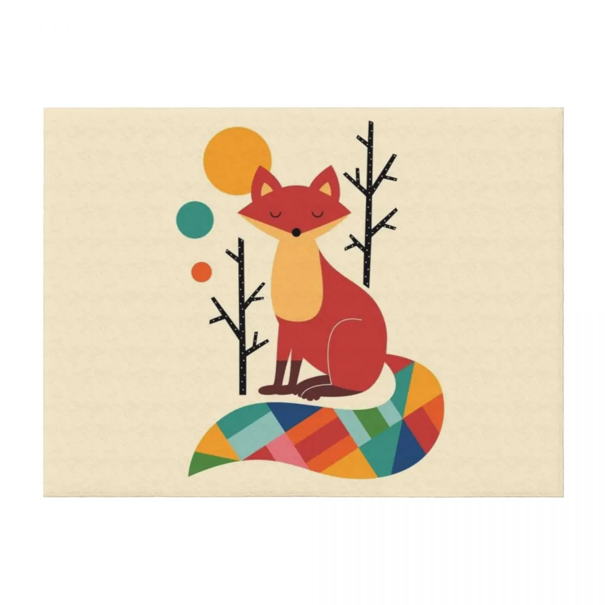 

Rainbow Fox Throw Blanket Thins Summer Soft Plush Plaid Sofa Quilt Blankets