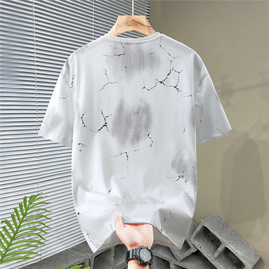11XL 10XL Plus Size T-shirt Men Summer Short Sleeve Tops Tees Fashion Casual Rupture Design T Shirts Male Big Size 11XL