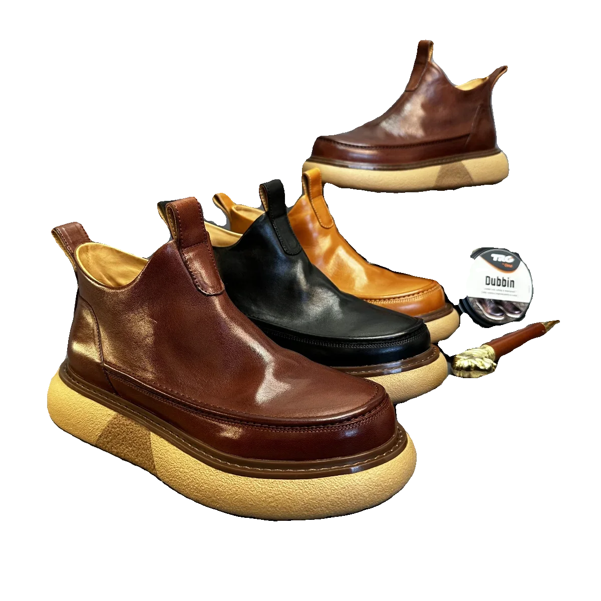 Outono e inverno novos sapatos casuais masculinos retro couro de cavalo alta superior britânico trabalho wear botas masculinas