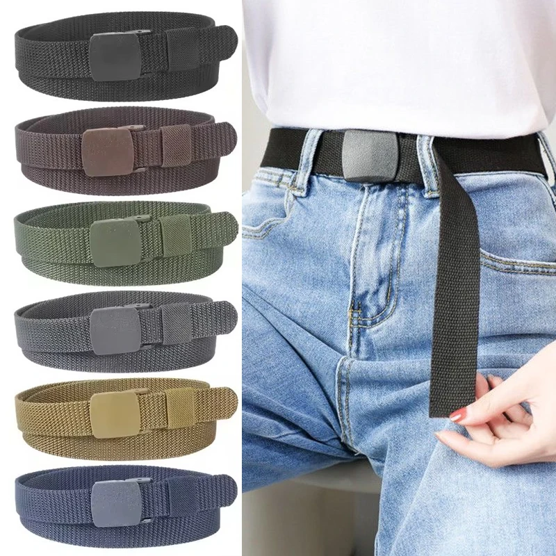 Automatic Buckle Kids Belts Adjustable Belt Children Travel Outdoor Hunting Multifunctional Tactical Canvas Waist Belt for Pants