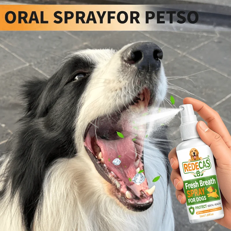 Pet Dental Care Spray, plant-based clean teeth freshen breath reduce tartar for dogs cats, no brushing needed