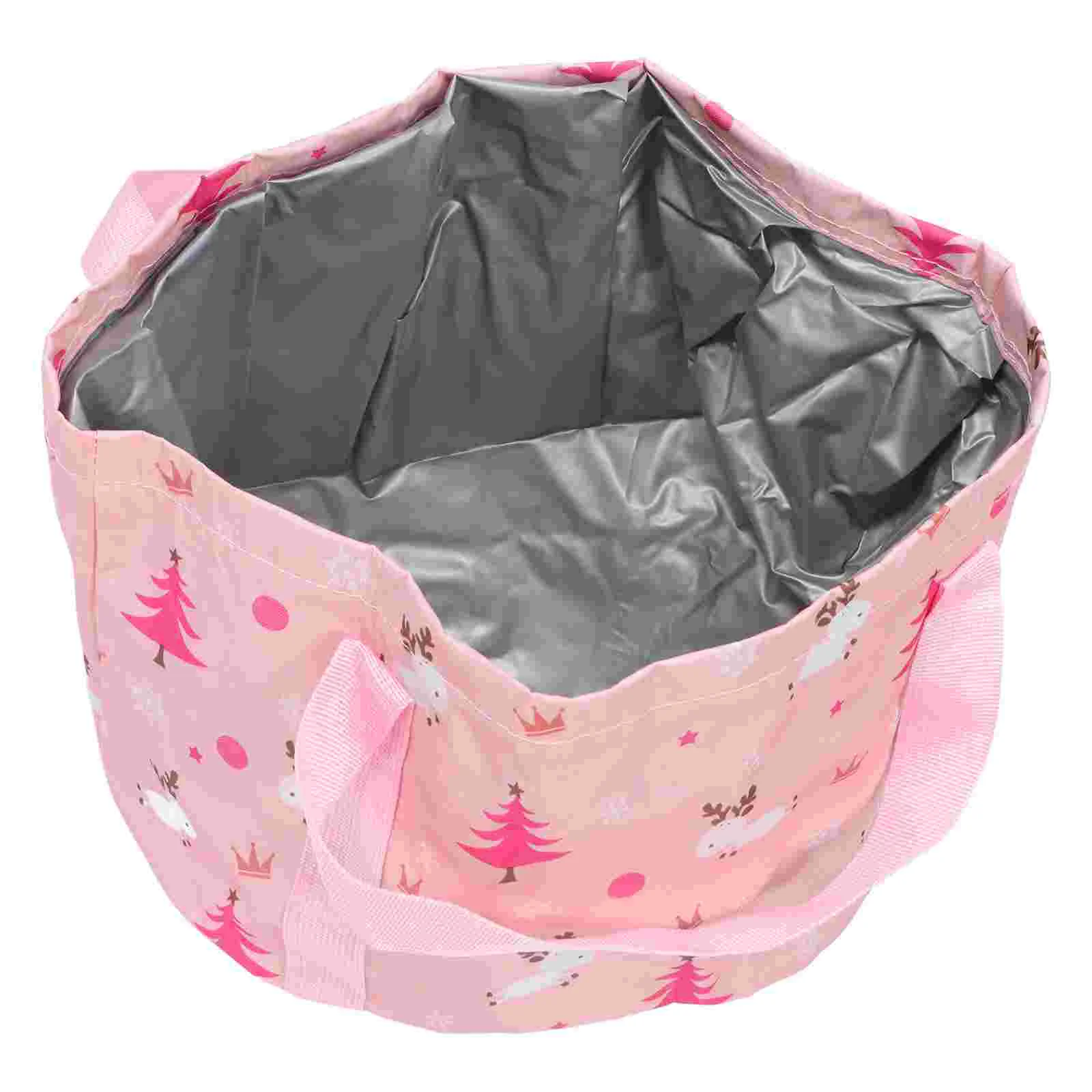 

Buckets Outdoor Folding Basin Picnic Container Large Water Holder Car Washing Camping Pink Travel