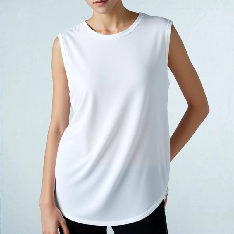 

Summer Wear Casual Vest Outerwear Tank Top Fashion Men's Lightweight Ice Silk Tops For Men Tees Mesh Sleeveless T-shirt