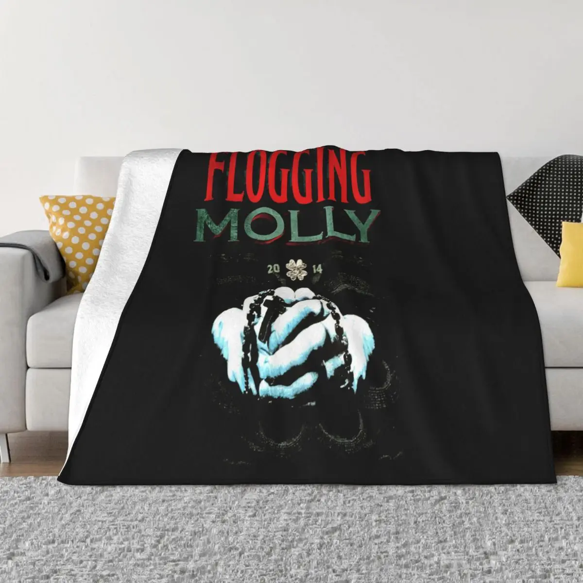 Flogging Molly 2014 The 10Th Annual Green 17 Tour High Quanlity Middle Aged Kawaii Designing Throw Blanket