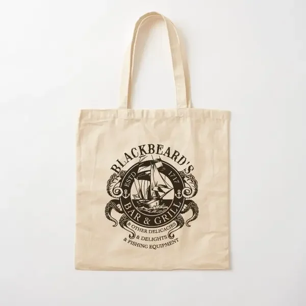

Blackbeard Is Bar And Grill Other Delica Canvas Bag Fashion Fabric Shopper Grocery Foldable Designer Reusable Handbag Tote
