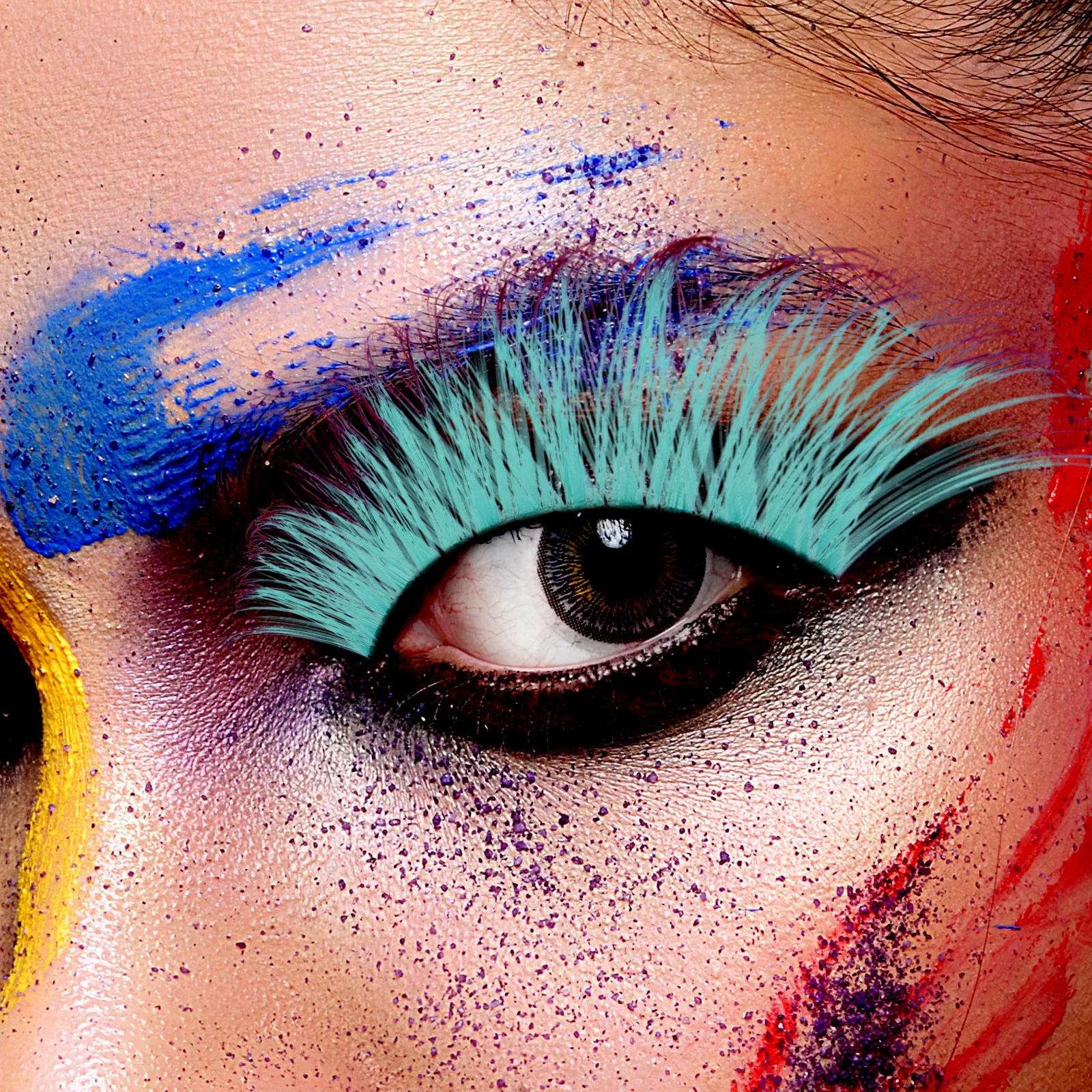 5 أزواج من الرموش الصناعية الملونة مجعدة وخفيفة الوزن وسهلة الاستخدام وملحقات فردية للنساء والفتيات وإكسسوارات المكياج هدية #1