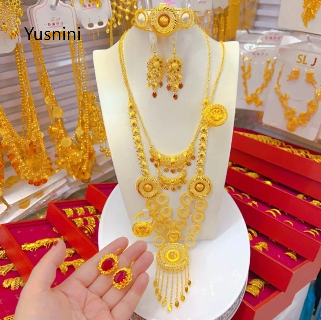 Nowy Dubajski Zestaw Biżuterii – Women'S Fashion Rings Gold recenzja i cena