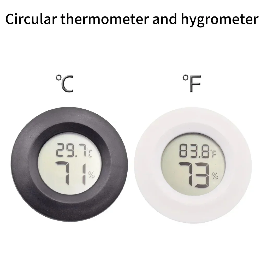 Mini Higrómetro Electrónico Circular Portátil con Pantalla LCD, Termómetro Electrónico para Interiores, Higrómetro para Exteriores