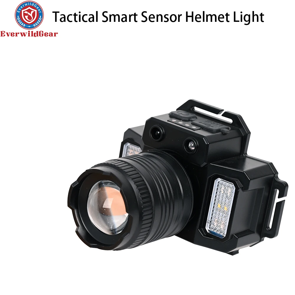 

Tactical Rotary Zoomable LED Helmet light USB Rechargeable Waterproof Head Lamp Built in Battery Torch Fishing Camping Light