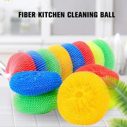 Mixed Color Plastic Cleaning Balls PET Fiber Not Hurt Pots And Pans Not Rusty Steel Wire Ball Cleaning Tools