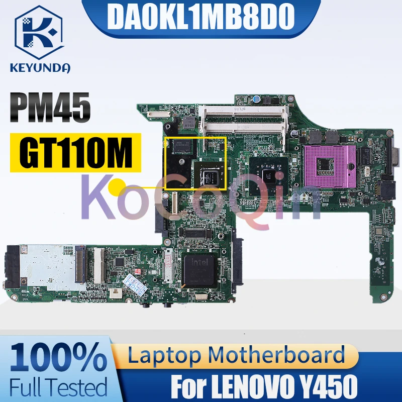 Imagem -02 - Placa-mãe do Portátil para Lenovo Y450 Da0kl1mb8d0 Pm45 Gt110m