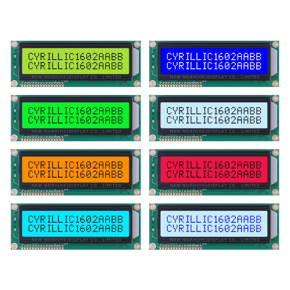 Película gris cirílico letras negras 1602B pantalla de matriz de puntos de caracteres 2*16 controlador ST7066U pantalla de visualización del módulo LCD de caracteres