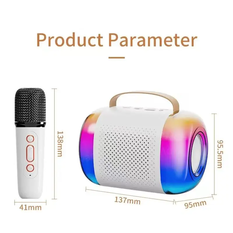 Y5 Wireless Microphone Bluetooth Speaker Karaoke Machine Fantasy RGB Lights Effects HIFI Subwoofer KTV DSP Sound System Y3 Y2 Y1