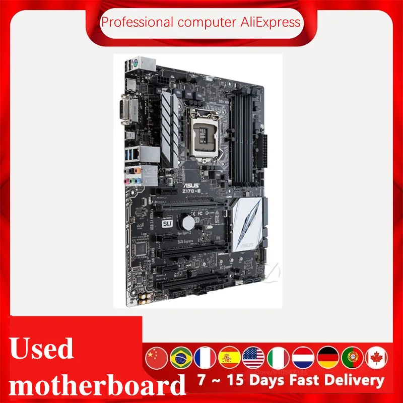 For Asus Z170-E Original Used Desktop Intel Z170 Z170M DDR4 Motherboard LGA 1151  i7/i5/i3 USB3.0 SATA3