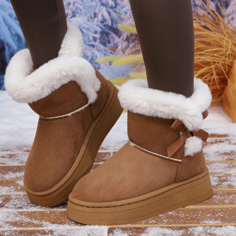 

Women's Boots Winter Plus Velvet Warm Snow Boots New High Top Cotton Shoes Outdoor Non Slip Platform Boot Winter Boots for Women