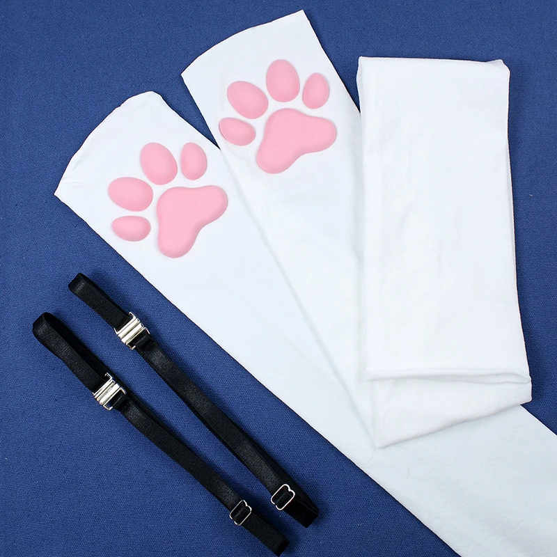 3D-Katzenklauensocken, süßes Mädchen, schwarze Seidenstrümpfe, Overknee-Socken, Silikon, Fleischmatte, Katzenklauensocken, superelastisch, 70–240 Pfund
