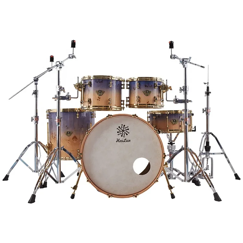 Hailun Artist Series Popular Burl Jazz Drum Set 5 Drums 4 Cymbals Children Adult Beginners Musical Percussion Instruments