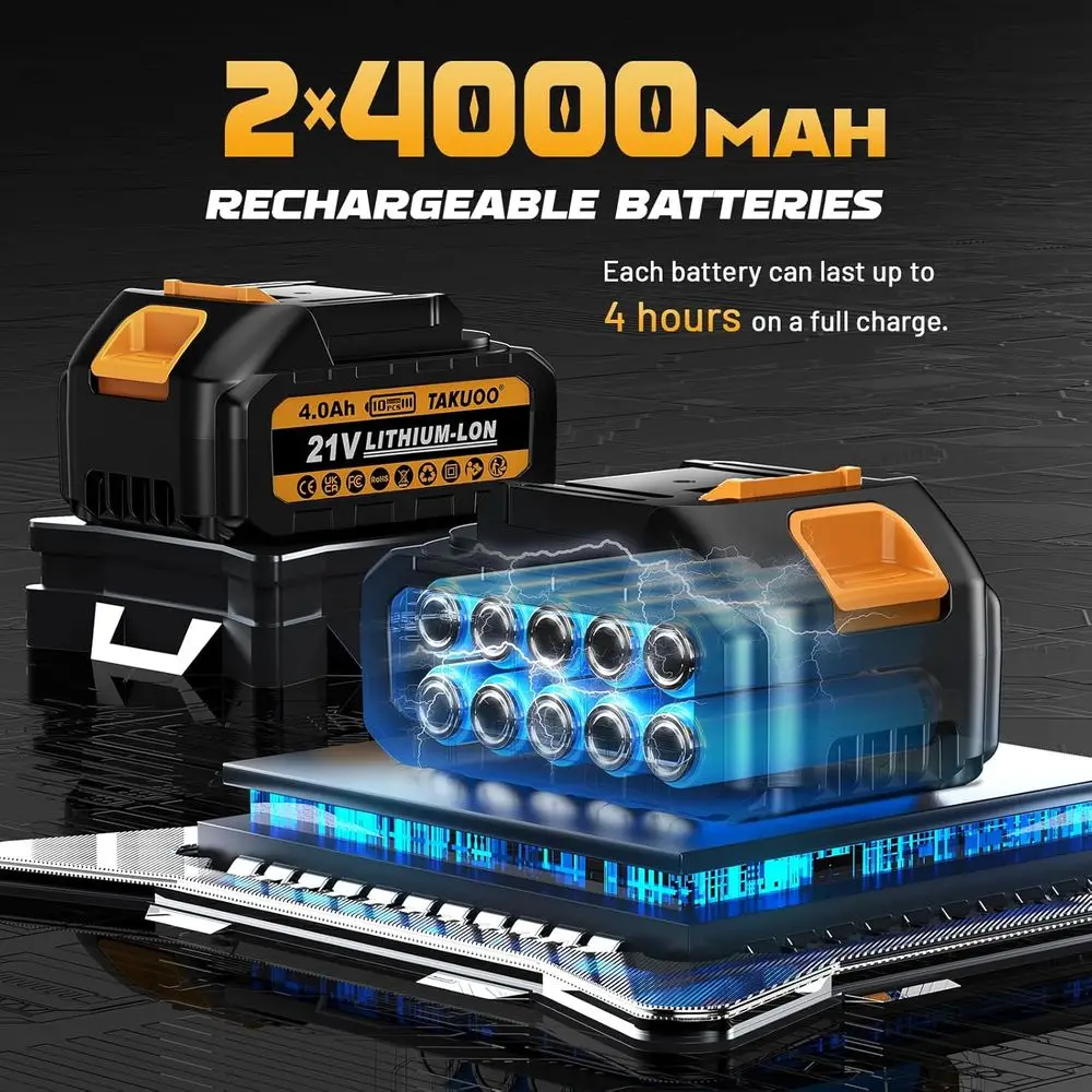 2-in-1 Pole Pruning Shears Cordless, 1.6" Cutting Diameter Electric Pruning Shears with Extension Pole, 21V 2×4.0Ah Battery Powe