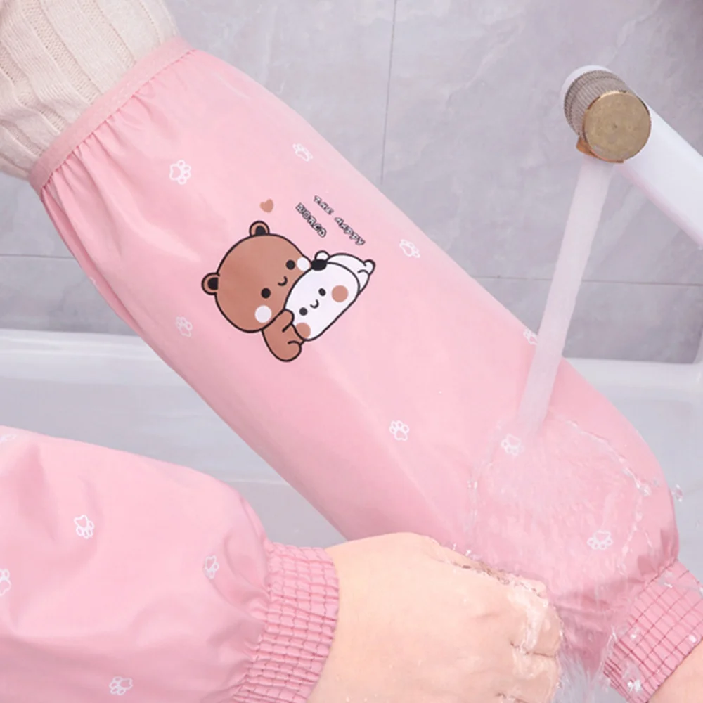 1Pair Of Anti-fouling Sleeve Cover Waterproof Cartoon Pattern Dirty Resistant Protective Cuff Design Dirt-proof Hand Sleeves