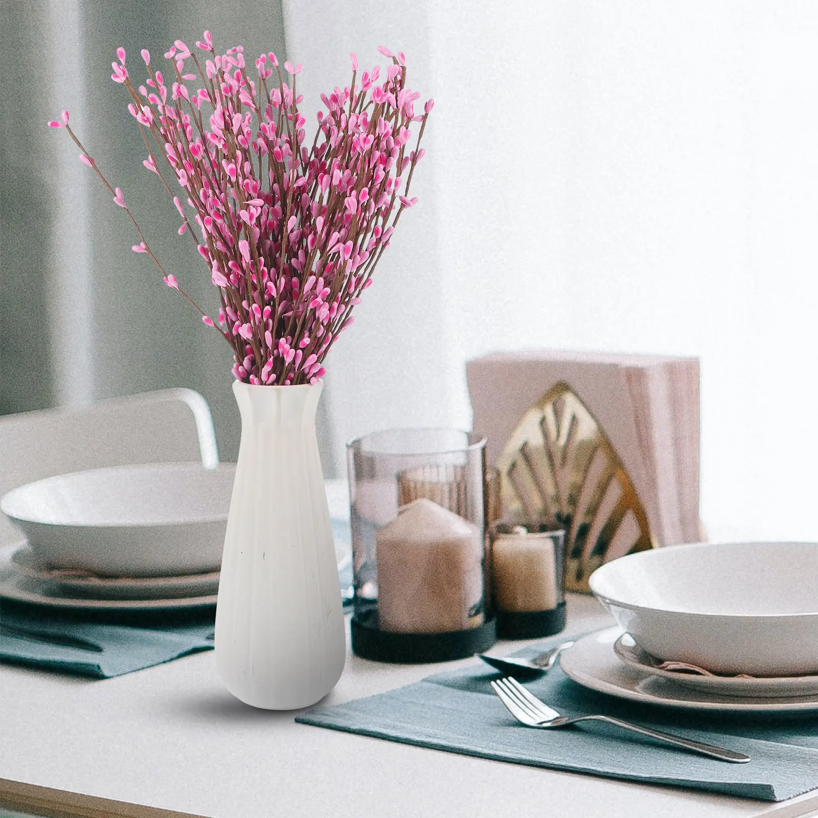 

10 Pcs Artificial Berry Branches Decorative Colored Cuttings Stems Faux Flower Arrangement Christmas Wedding Party Desktop