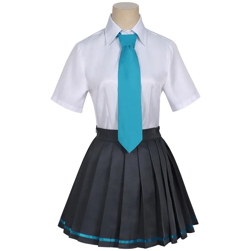 Game Key Cosplay Costume White Shirt Black Coat Skirt JK Uniform with Wig Full Set for Women Role Play Outfit Theme Party