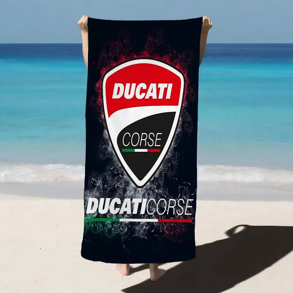 D-Ducaties Motorcycle LOGO Microfiber Printed Beach Towel Mountain Climbing Yoga Beach Swimming Running Absorbent Soft Towel