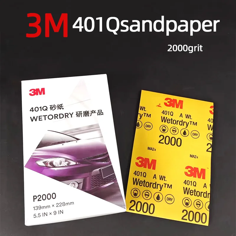 

3M401Q Beauty Sandpaper 2000 Mesh Auto Finishing Finish Polishing Sand Dry And Wet Dual Water Abrasive Sandpaper Grinding Sheet