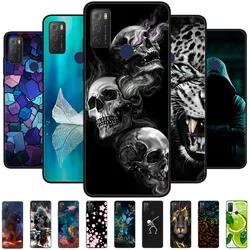 For TCL 20Y 20E Case Black Silicone Bumper Wolf Lions Soft TPU Covers for TCL 20E 6125F Funda Coque TCL20Y 20 Y 6156D Shells