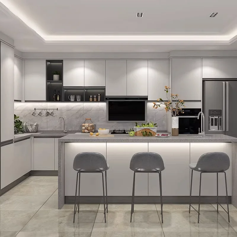 Kitchen cabinets complete kitchen furniture quartz countertops stoves custom-designed cabinets open-style integrated cabinets