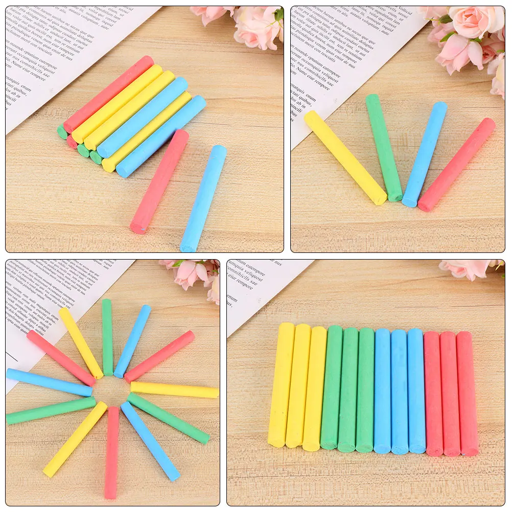

24pcs Water Soluble Dust Free Chalk Lightweight Portable Smooth Writing Erasable Safe Glass Plastic Cement Boards Teaching