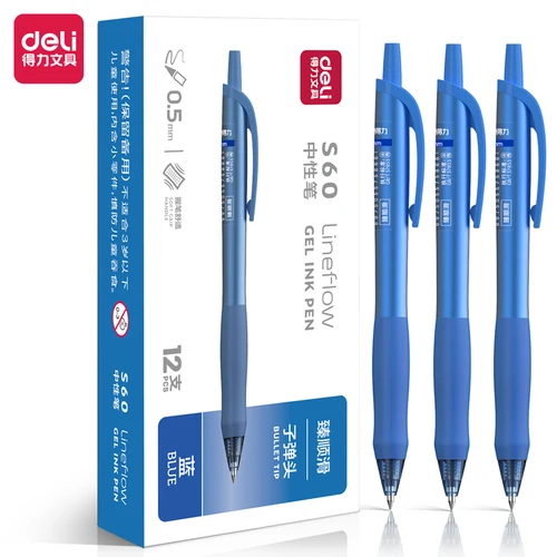 Deli 4/8 Uds 0,5mm bolígrafo de Gel de tinta negra/roja/azul bolígrafo para firmar material escolar para estudiantes papelería suministros de oficina regalo